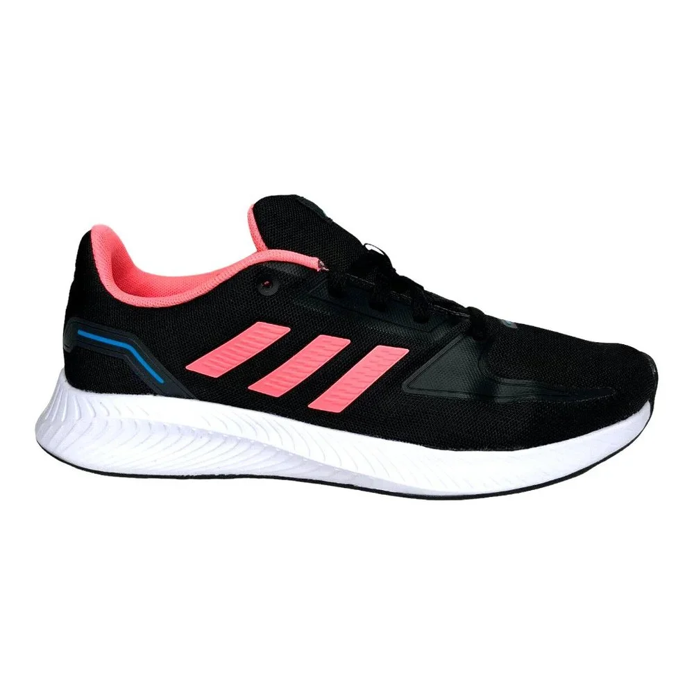 Adidas Runfalcon Big Girls Sneakers Size 7 Black Coral Comfortable Running Shoes